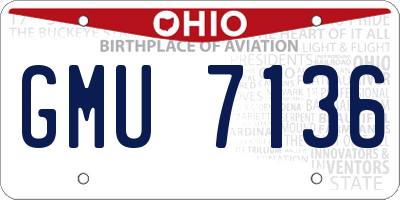OH license plate GMU7136