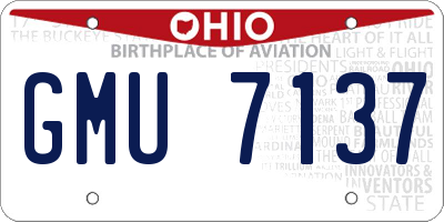 OH license plate GMU7137