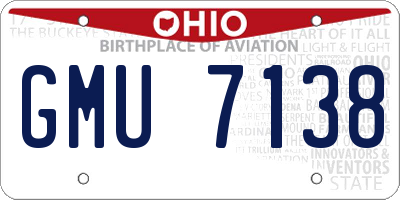 OH license plate GMU7138