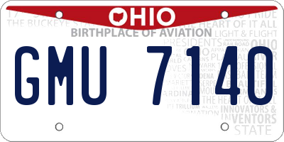OH license plate GMU7140
