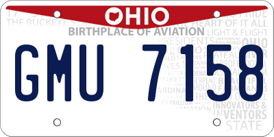 OH license plate GMU7158