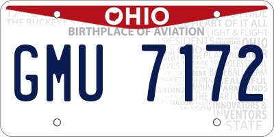 OH license plate GMU7172