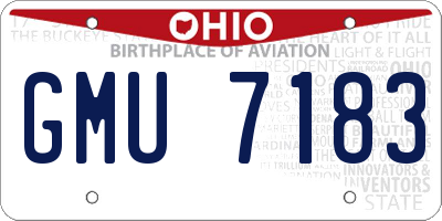 OH license plate GMU7183