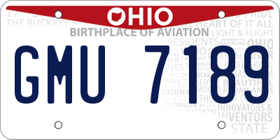 OH license plate GMU7189