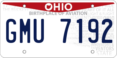 OH license plate GMU7192