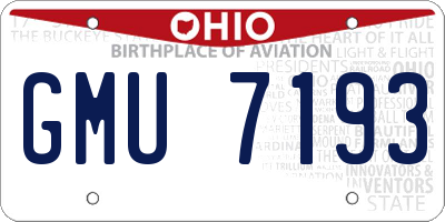 OH license plate GMU7193