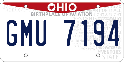 OH license plate GMU7194