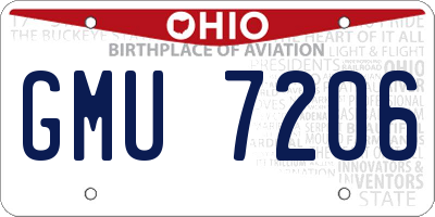 OH license plate GMU7206