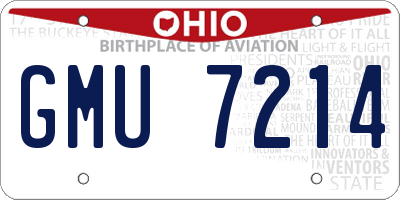 OH license plate GMU7214