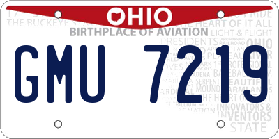 OH license plate GMU7219