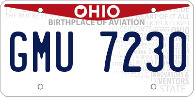 OH license plate GMU7230