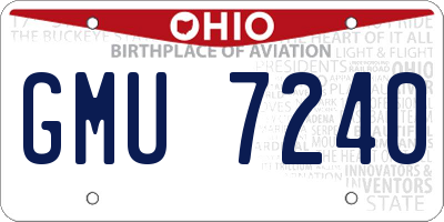 OH license plate GMU7240
