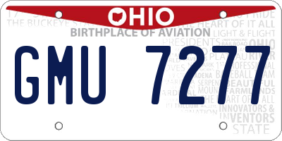 OH license plate GMU7277