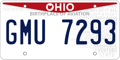 OH license plate GMU7293