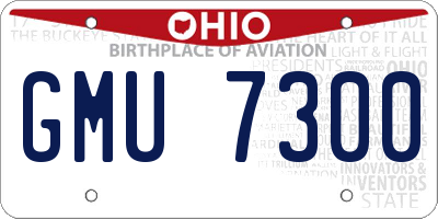 OH license plate GMU7300