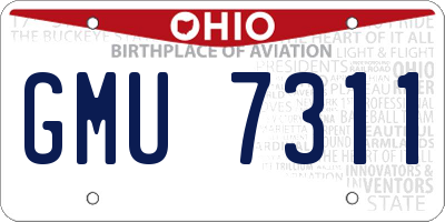 OH license plate GMU7311