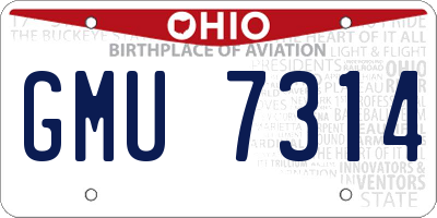 OH license plate GMU7314