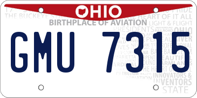 OH license plate GMU7315