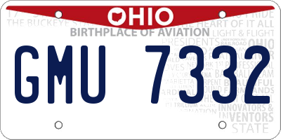 OH license plate GMU7332