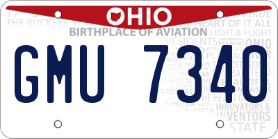 OH license plate GMU7340