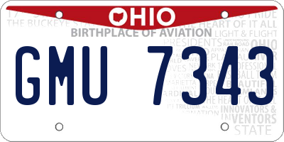 OH license plate GMU7343