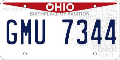 OH license plate GMU7344