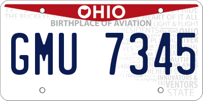 OH license plate GMU7345
