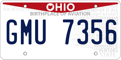 OH license plate GMU7356
