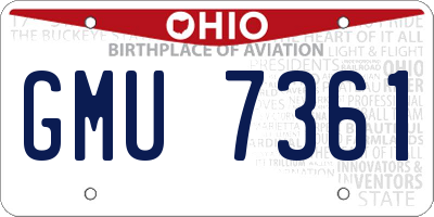 OH license plate GMU7361