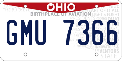 OH license plate GMU7366