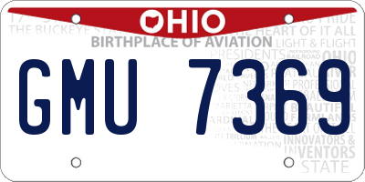 OH license plate GMU7369