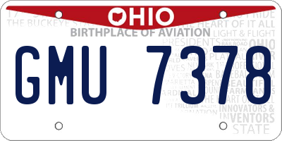 OH license plate GMU7378
