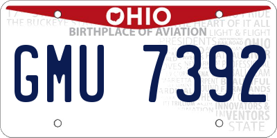 OH license plate GMU7392