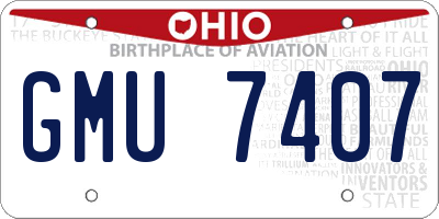OH license plate GMU7407