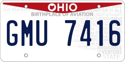 OH license plate GMU7416