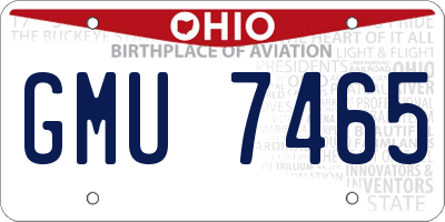 OH license plate GMU7465