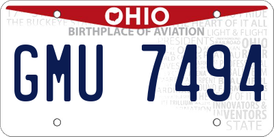 OH license plate GMU7494