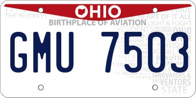 OH license plate GMU7503