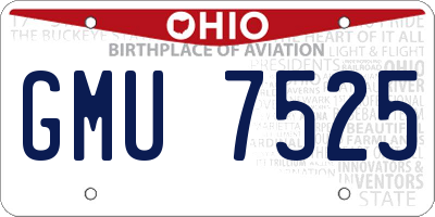 OH license plate GMU7525