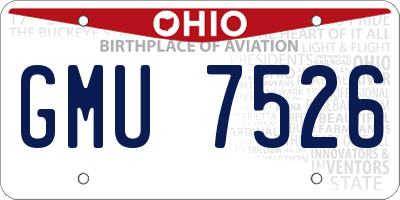OH license plate GMU7526