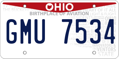OH license plate GMU7534