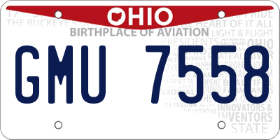 OH license plate GMU7558