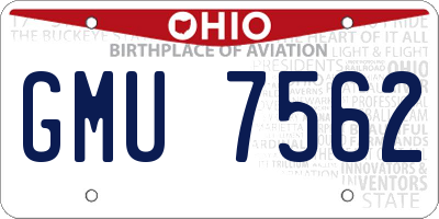 OH license plate GMU7562