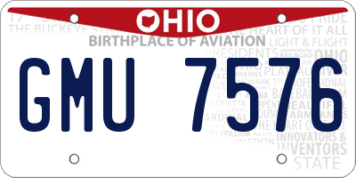 OH license plate GMU7576