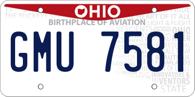 OH license plate GMU7581