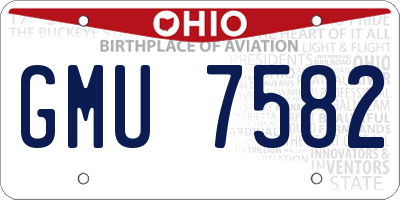 OH license plate GMU7582