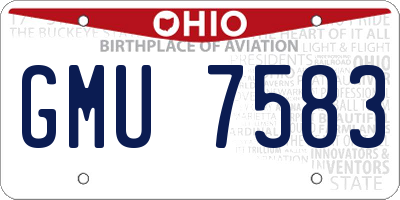 OH license plate GMU7583