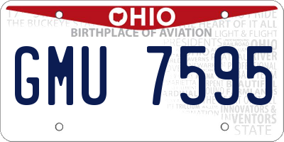 OH license plate GMU7595