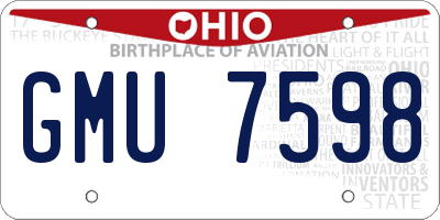 OH license plate GMU7598