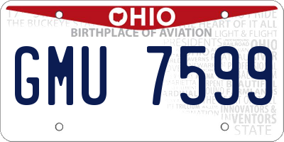 OH license plate GMU7599